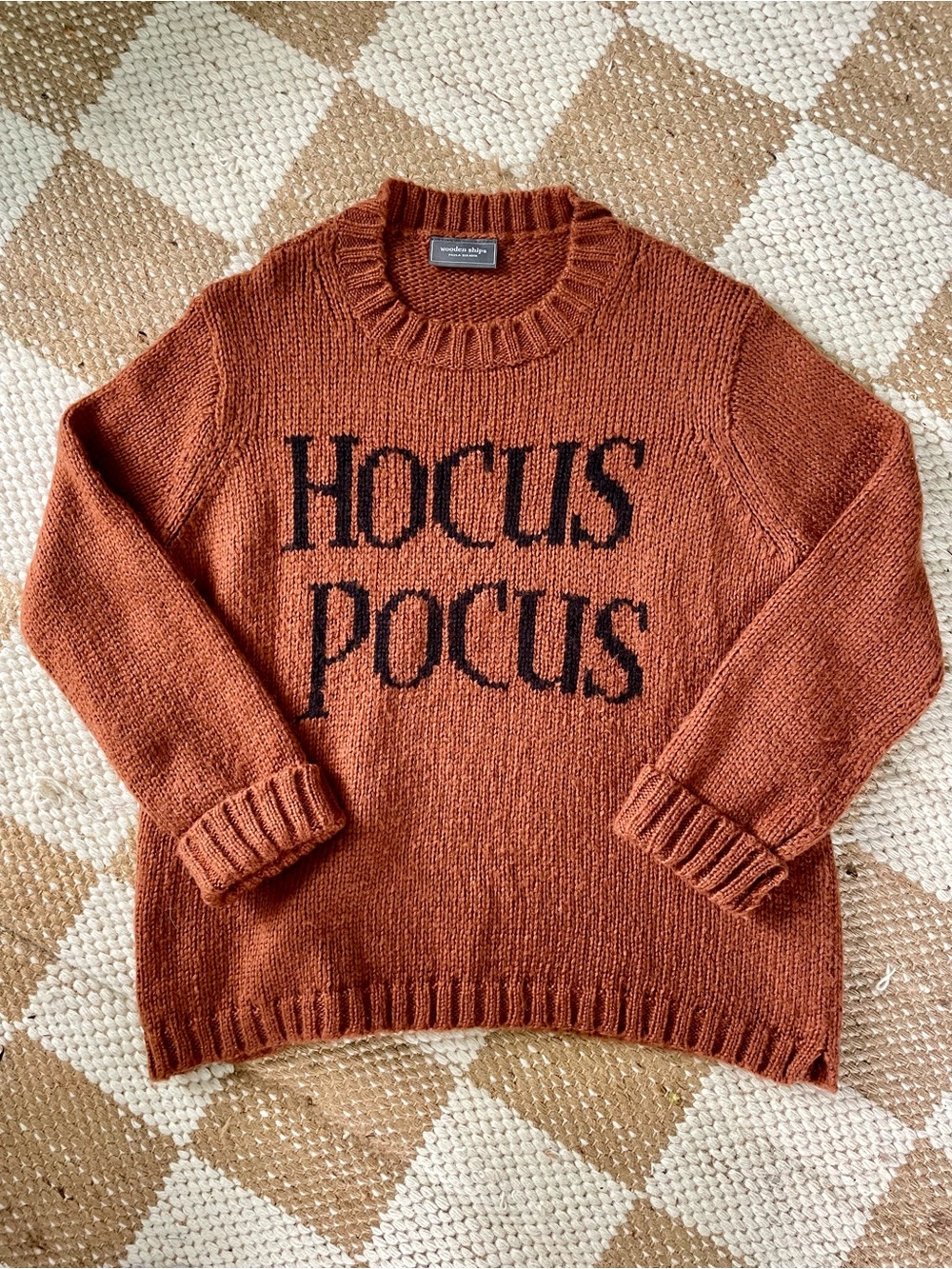 Wooden Ships Hocus Pocus Wool Mohair Blend Orange Sweater S/M